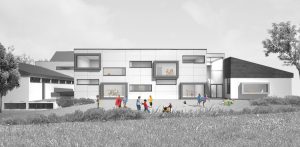 Außenansicht / Konzept des Kindergarten Desselben / kigago (Paschinger Architekten)