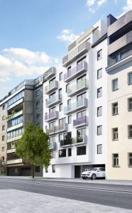 Außenansicht/Rendering Wohnbau in Wien / Paschinger Architekten