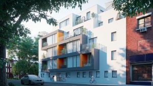 Vorentwurf/Rendering/Visualisierung einer Wohnhausanlage in Wien von den Paschinger Architekten aus Wien.